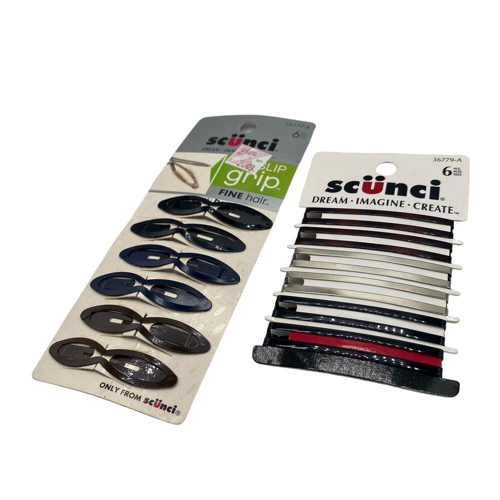 Vintage y2K Scunci Hair Clips Snaps Barretts New in Package Lot of 2 packs